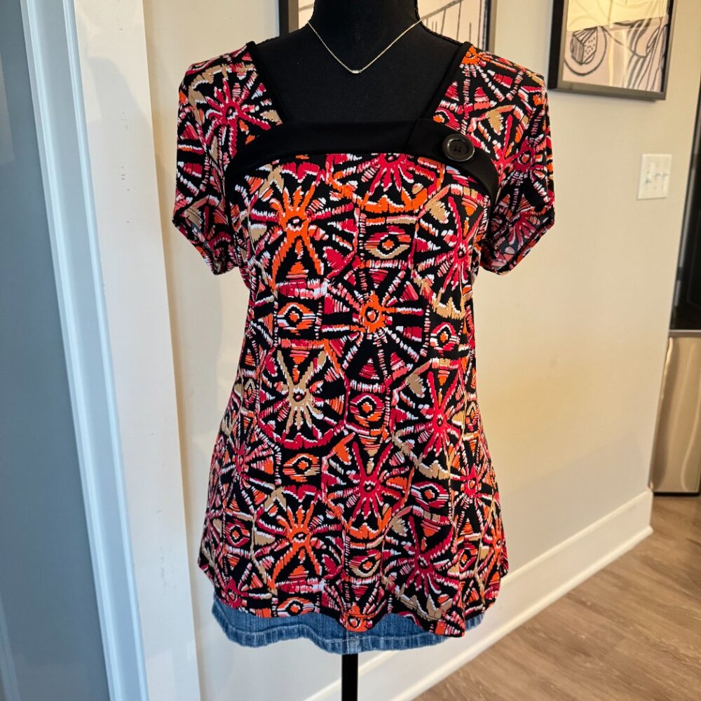 Vintage Top by Susan Lawrence \ Retro Y2K Blouse with Button Detailing